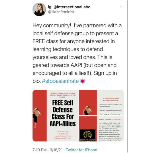 Self-Defense Class For AAPI + Allies Sponsorship